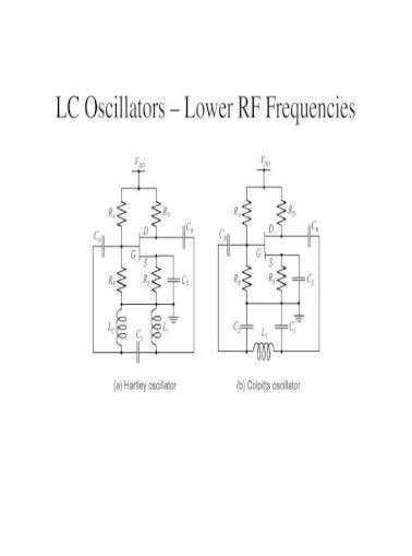 Lc Oscillators A Lower Rf Ekim E194rfs01 آ A Barkhausen Criteria Aka Loop Gain Equation Pdf Document